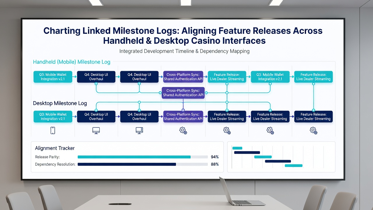 Team collaborating on cross-platform casino feature alignment using milestone tracking tools
