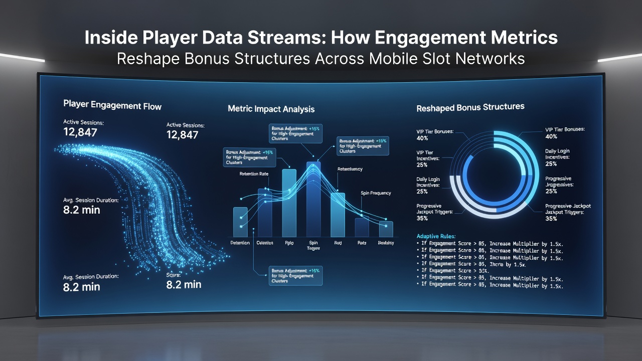 Mobile slot interface displaying real-time bonus adjustments based on engagement data analytics