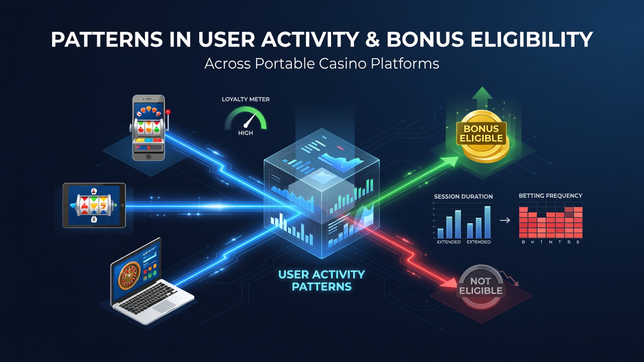 Mobile casino interface showing user activity metrics and bonus notifications on a smartphone screen
