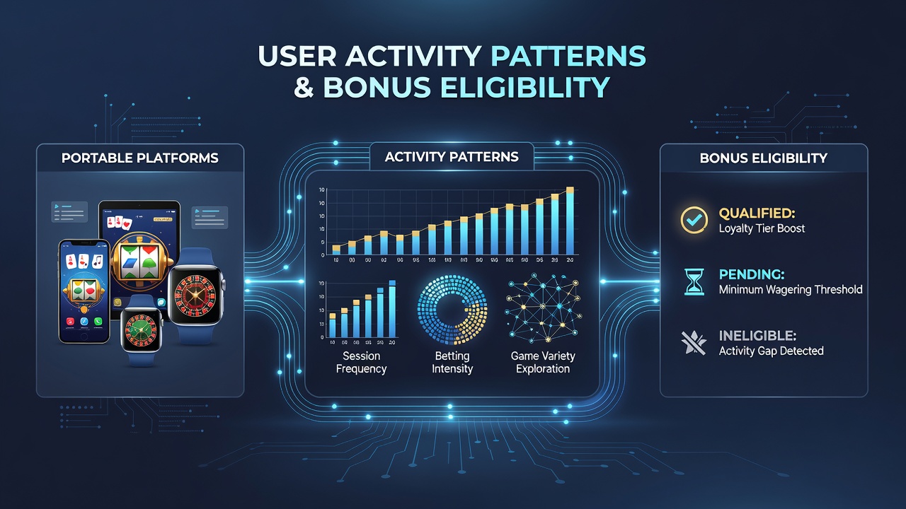 Analytics dashboard displaying engagement graphs and bonus eligibility tiers for mobile casino users