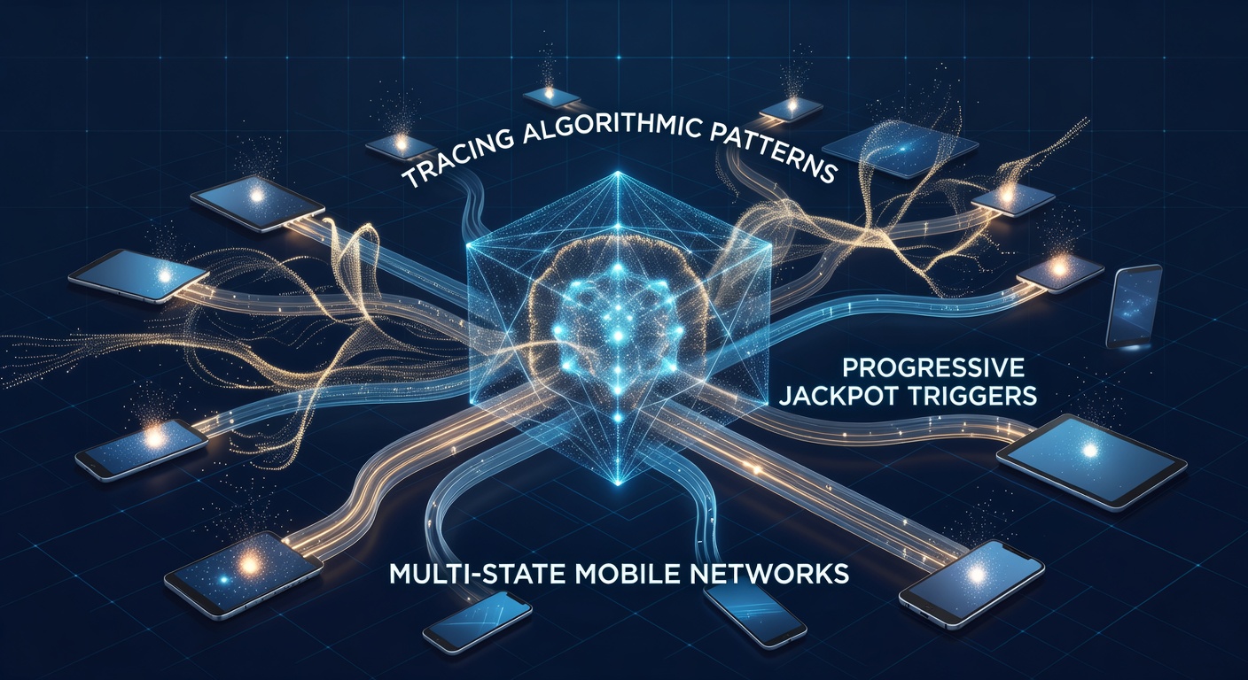 Visual representation of algorithmic patterns in progressive jackpot systems across mobile networks