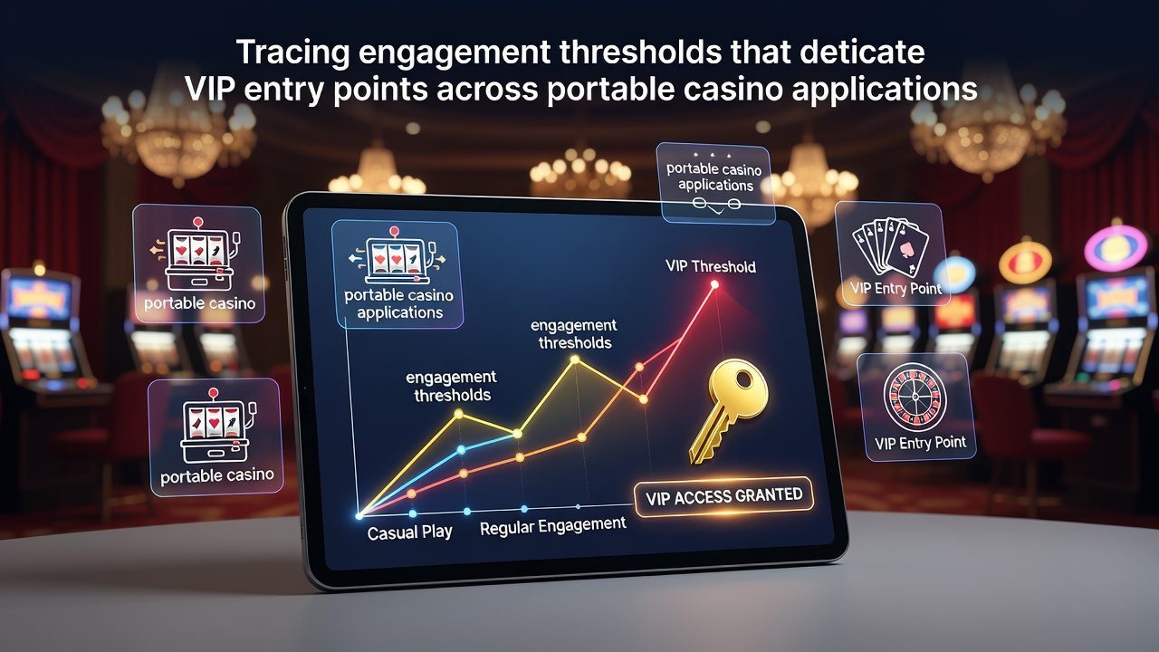 Mobile casino app dashboard displaying engagement metrics and VIP progression tiers